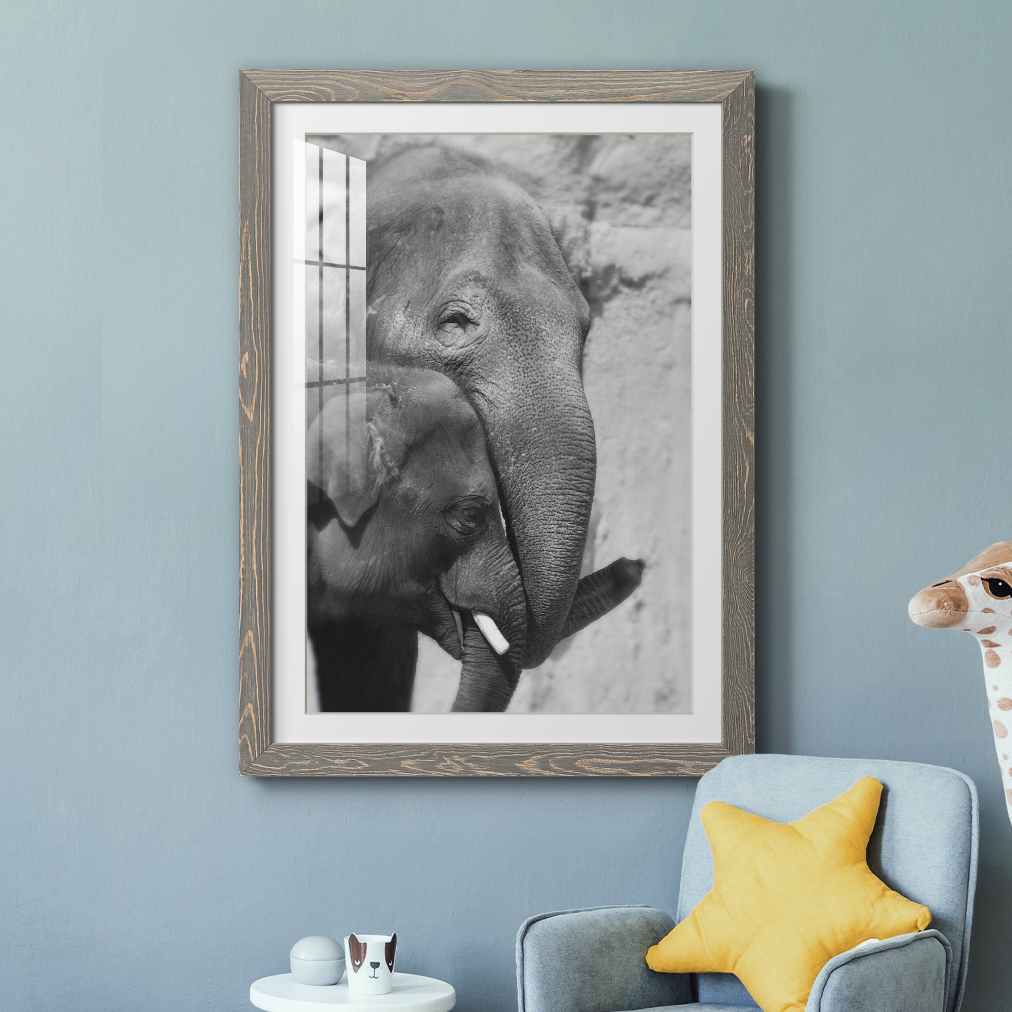 Tender Moment - Barnwood Framed Art Print