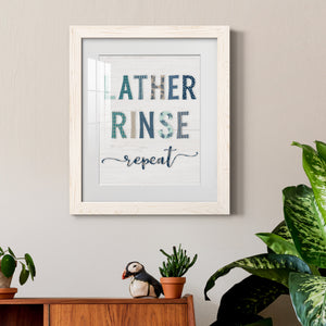 Lather Rinse Repeat - Barnwood Framed Art Print
