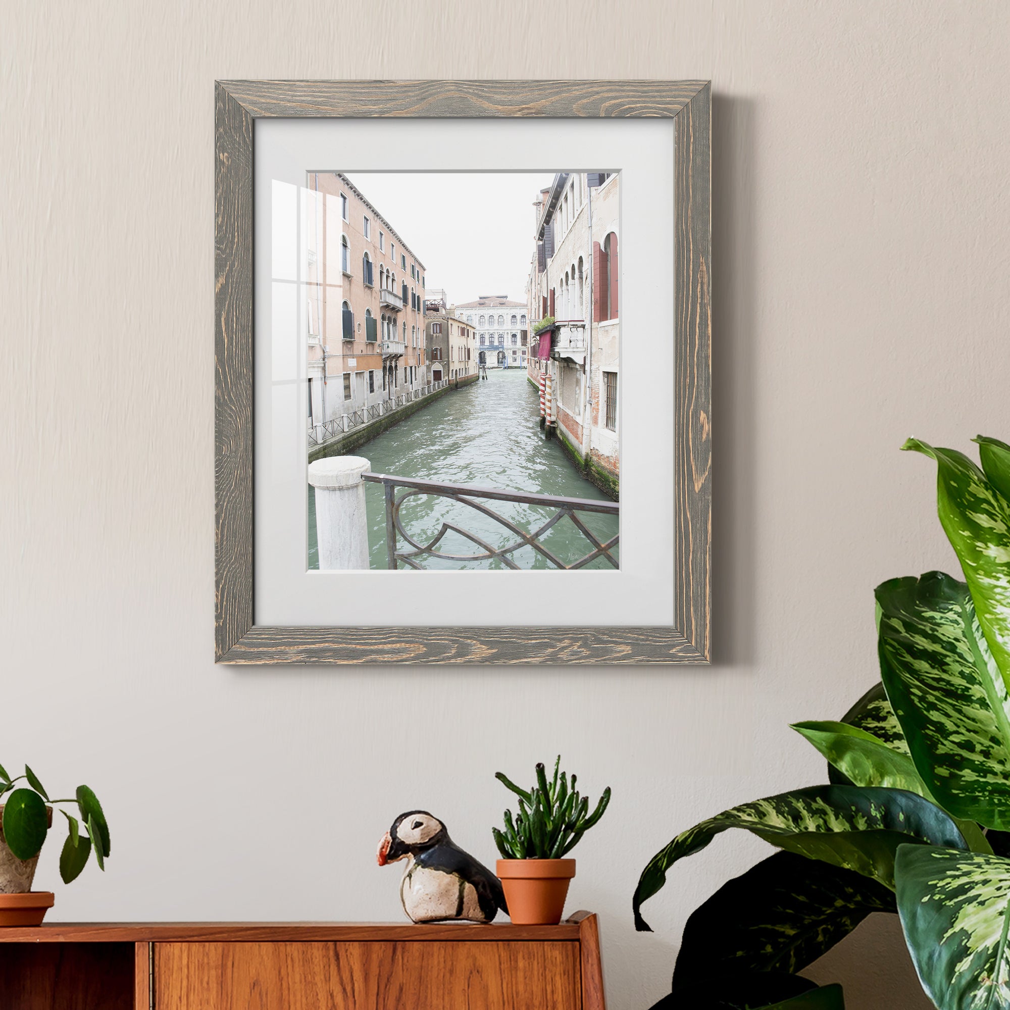 Venice Canal I - Premium Framed Print - Distressed Barnwood Frame - Ready to Hang