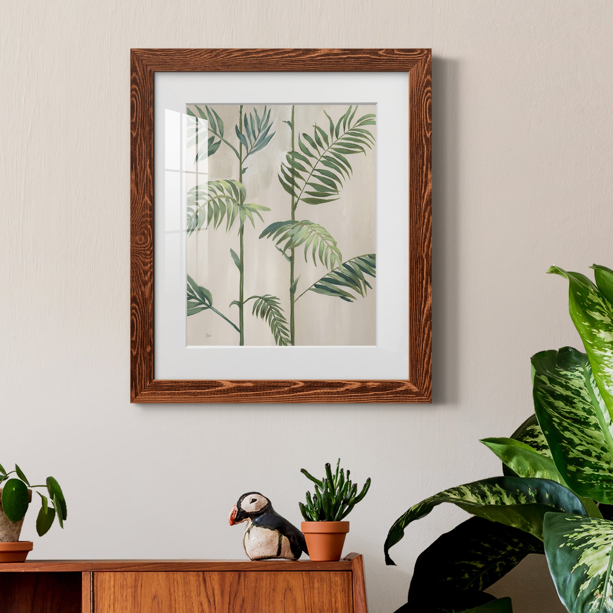 Modern Fronds I - Barnwood Framed Art Print