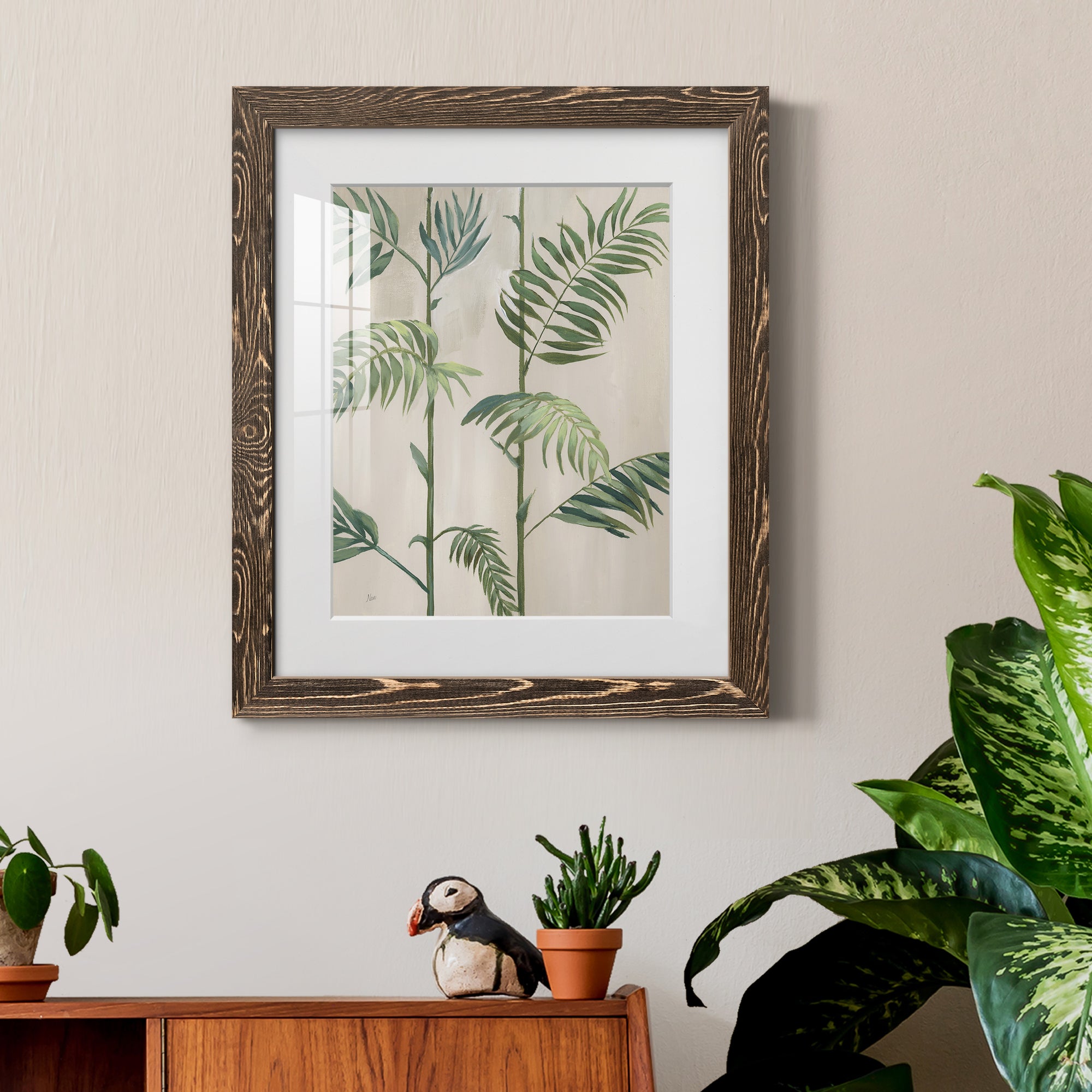 Modern Fronds I - Barnwood Framed Art Print
