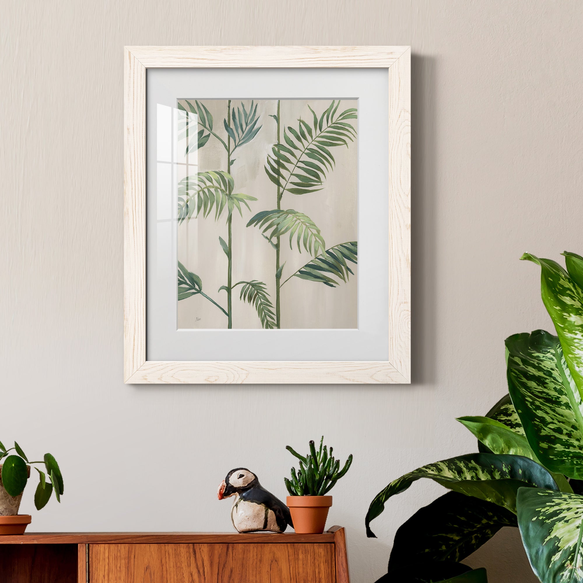 Modern Fronds I - Barnwood Framed Art Print