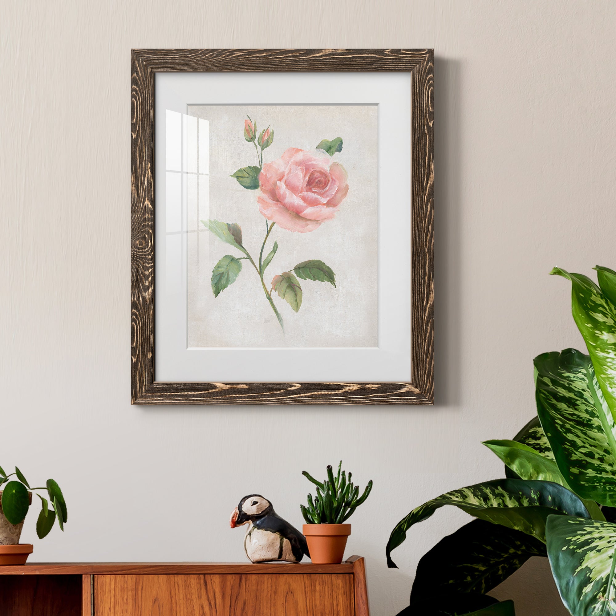 Grandiflora I - Barnwood Framed Art Print