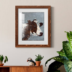 Cow On Galvanized Metal - Barnwood