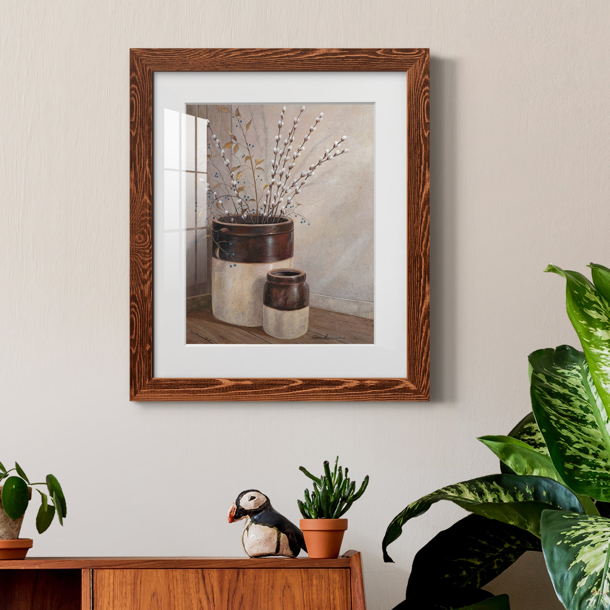 Pussywillows & Spring - Barnwood Framed Art Print