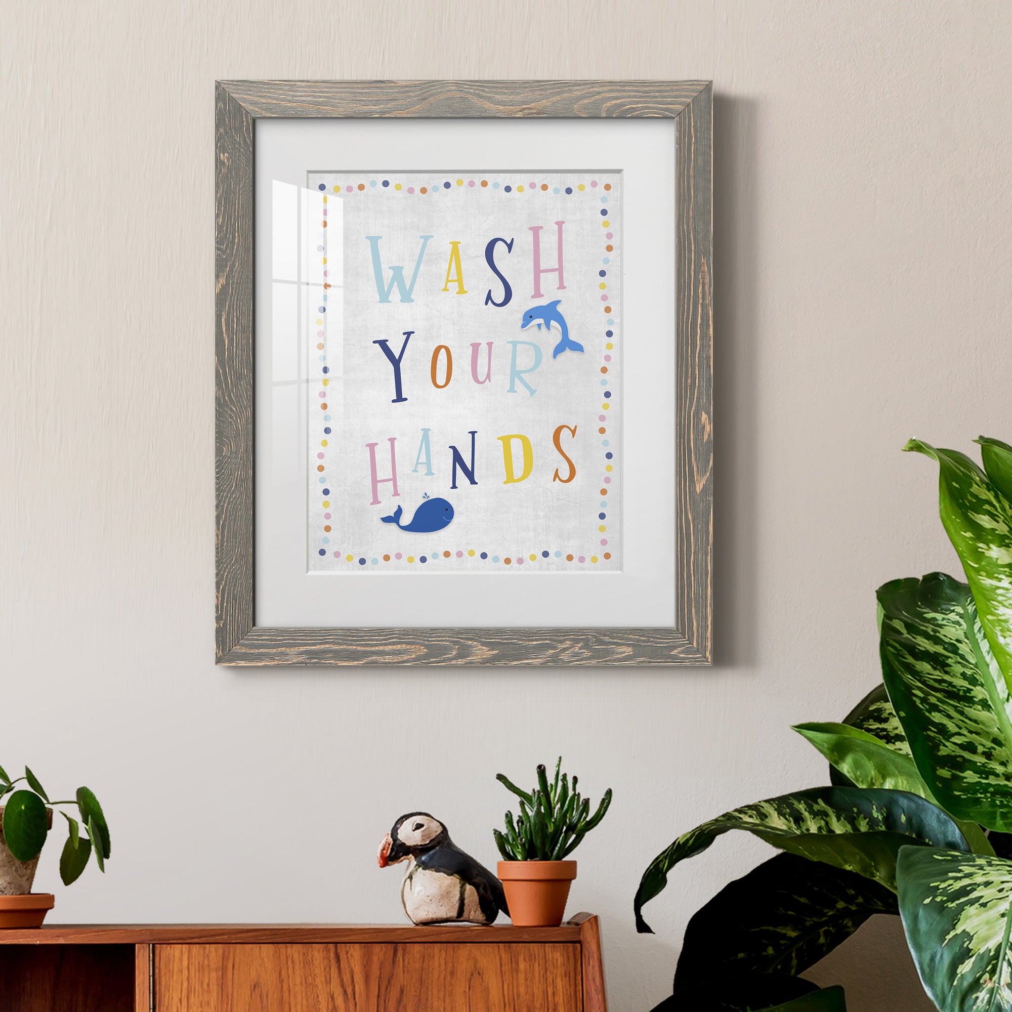 Wash Your Hands - Premium Framed Print - Distressed Barnwood Frame - Ready to Hang