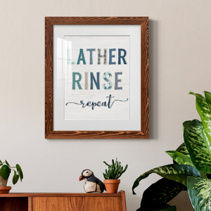 Lather Rinse Repeat - Barnwood Framed Art Print