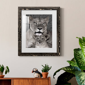 Lioness and Cub - Barnwood Framed Art Print