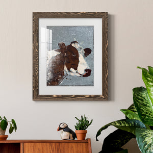 Cow On Galvanized Metal - Barnwood