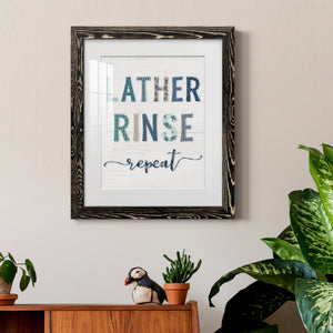 Lather Rinse Repeat - Barnwood Framed Art Print