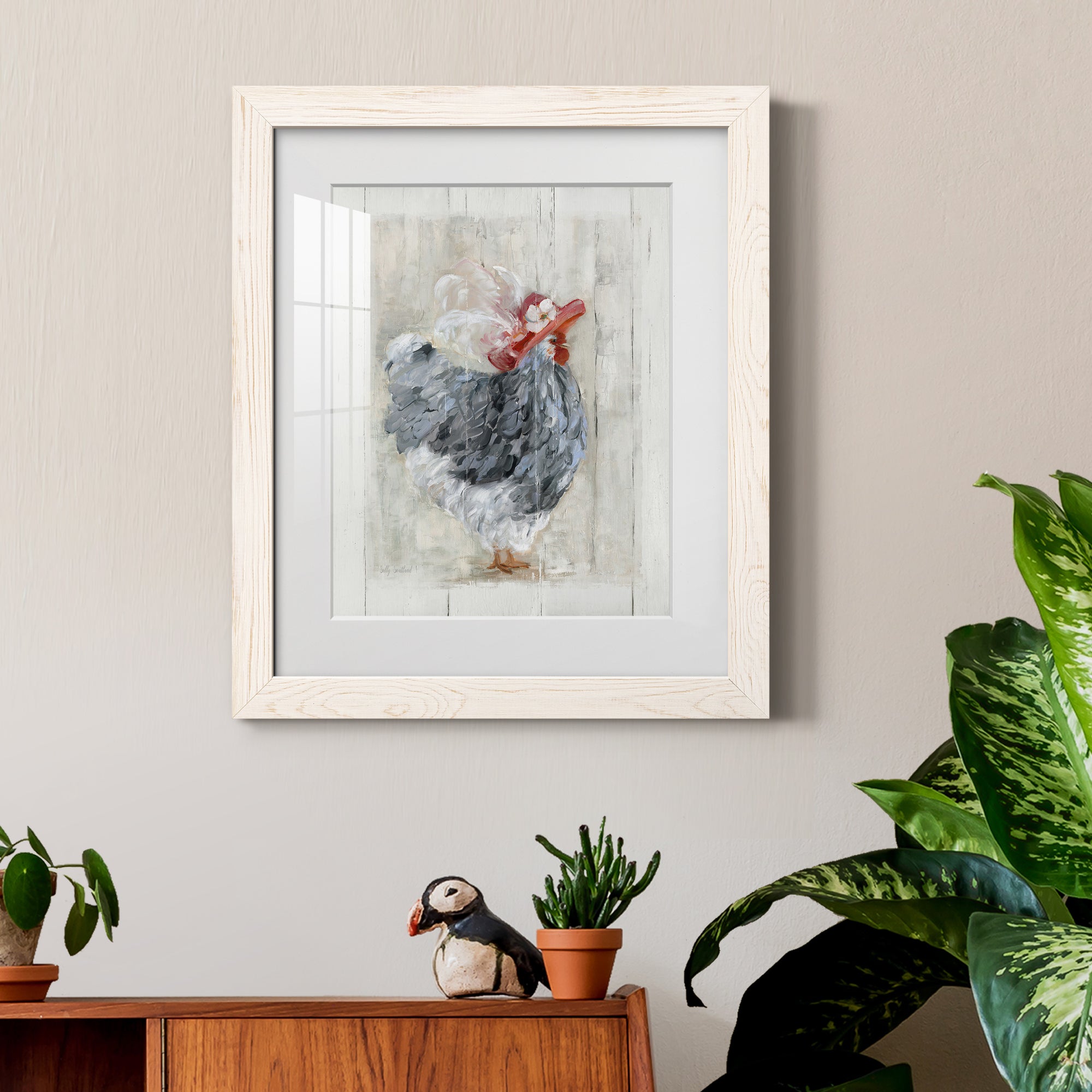 Sunday Best Hen - Barnwood Framed Art Print