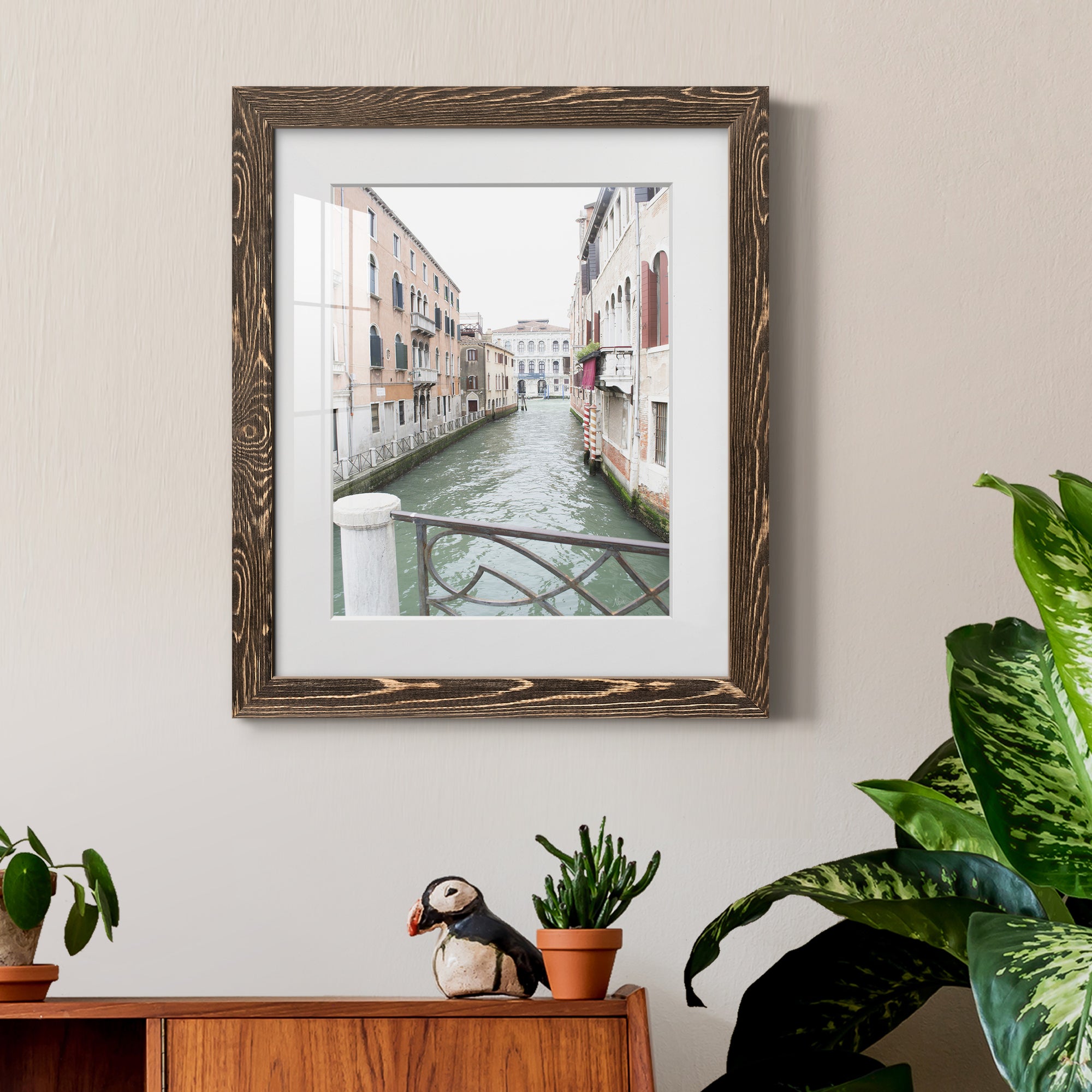 Venice Canal I - Premium Framed Print - Distressed Barnwood Frame - Ready to Hang