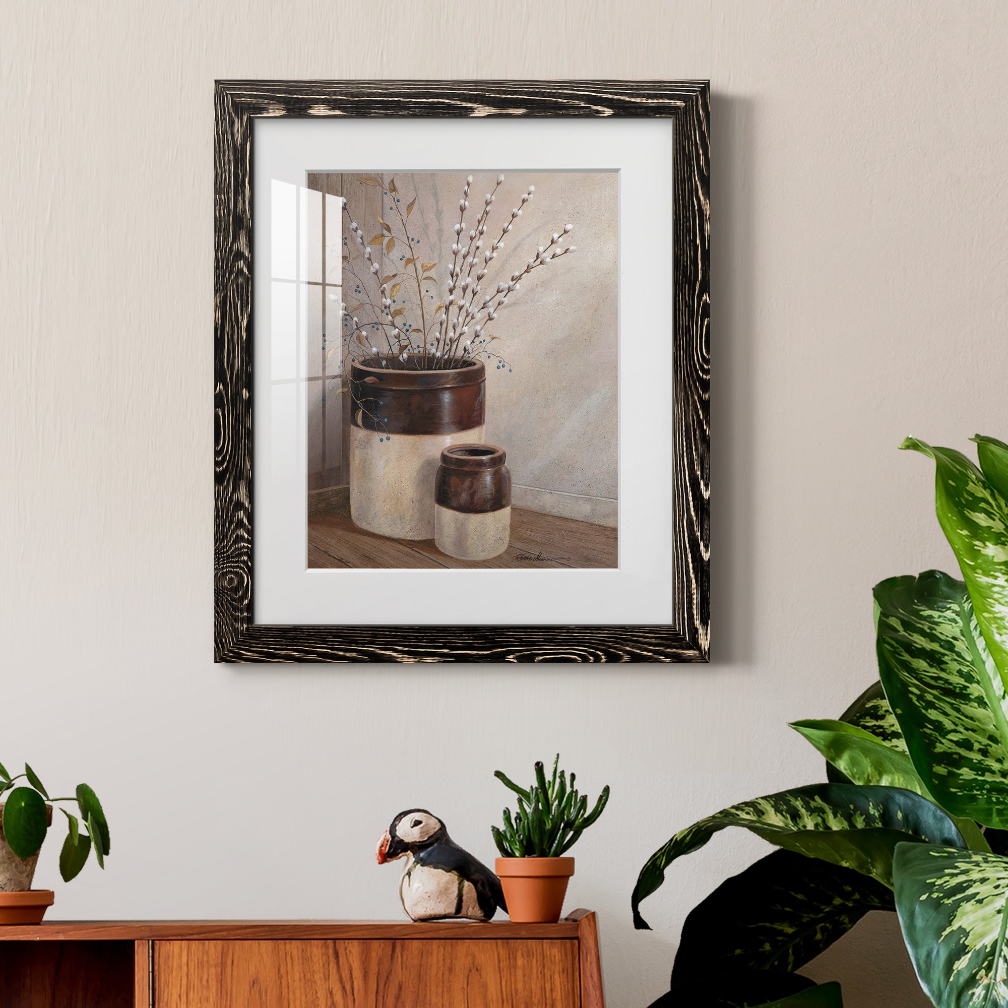 Pussywillows & Spring - Barnwood Framed Art Print