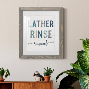 Lather Rinse Repeat - Barnwood Framed Art Print