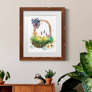 Spring Chick Basket - Barnwood Framed Art Print