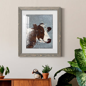 Cow On Galvanized Metal - Barnwood