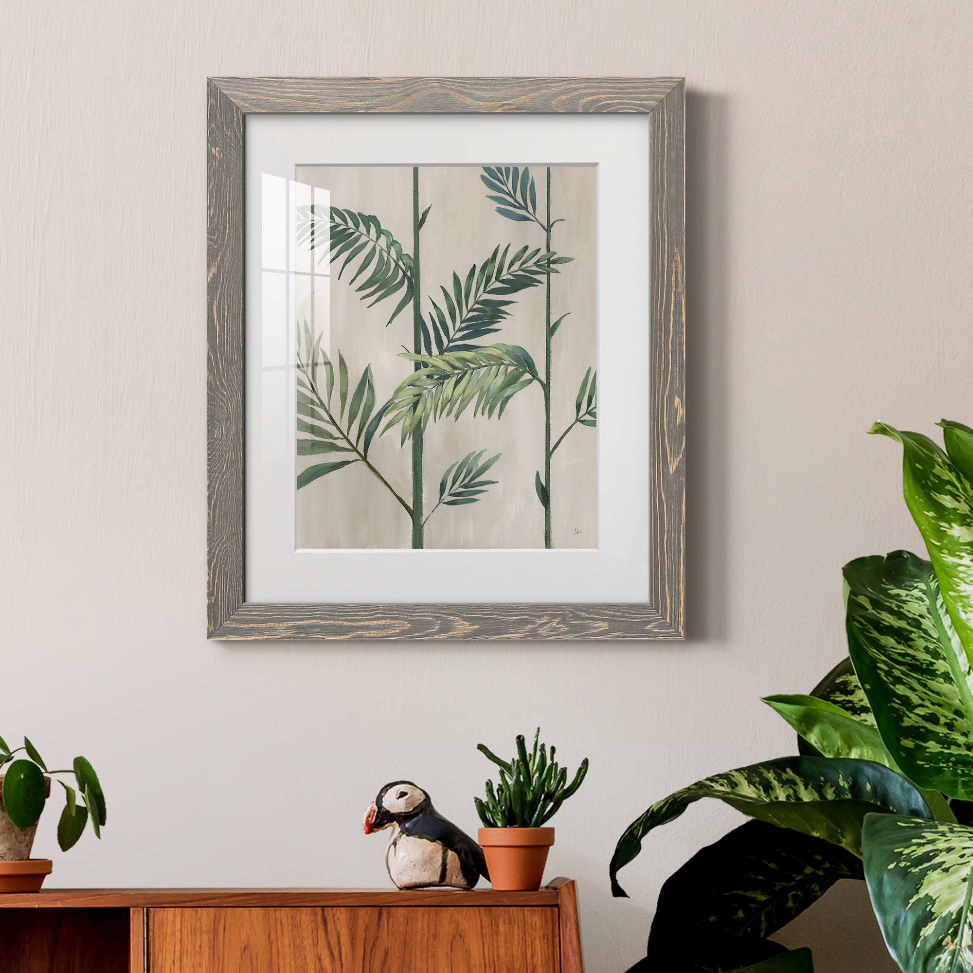 Modern Fronds II - Barnwood Framed Art Print