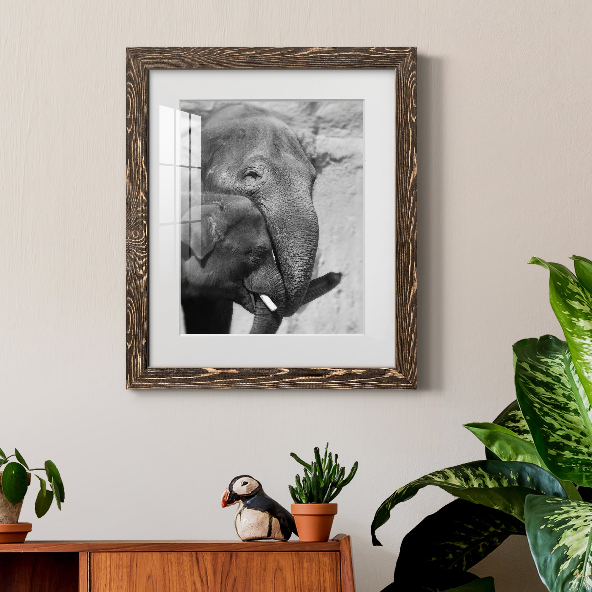 Tender Moment - Barnwood Framed Art Print