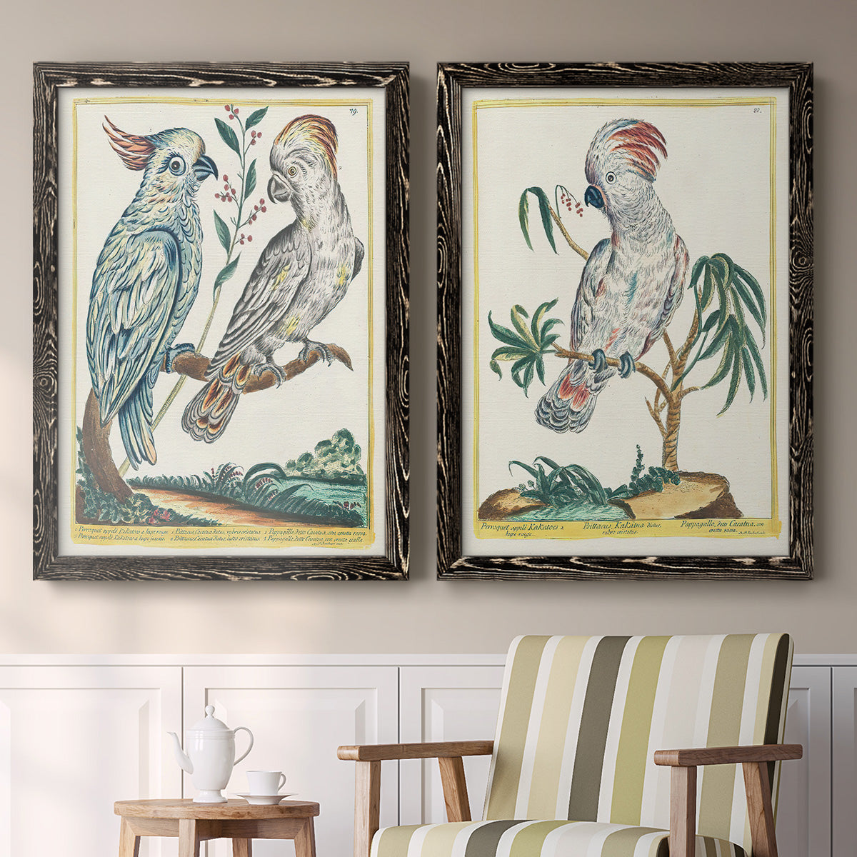 Pastel Birds I - Premium Framed Canvas 2 Piece Set - Ready to Hang