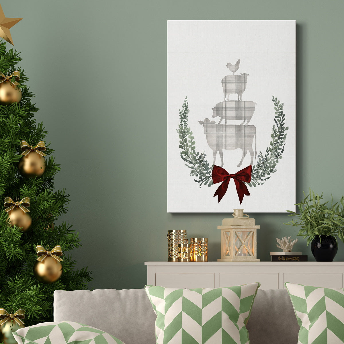 Yuletide Animals II Premium Gallery Wrapped Canvas - Ready to Hang