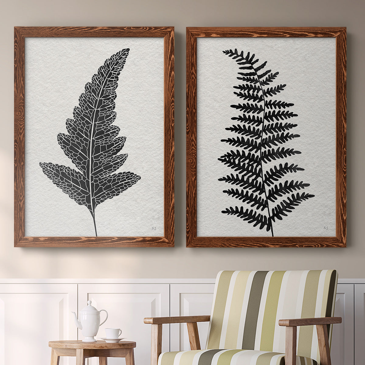 Forest Fern I - Premium Framed Canvas 2 Piece Set - Ready to Hang