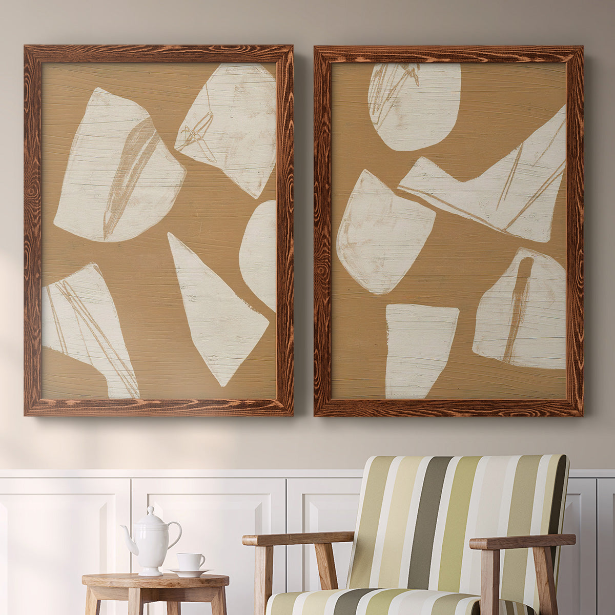 Piecemeal I - Premium Framed Canvas 2 Piece Set - Ready to Hang