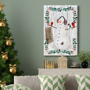 Folk Snowman Forest II Premium Gallery Wrapped Canvas - Ready to Hang