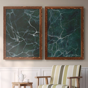 Jade Marble I - Barnwood Framed Canvas Set
