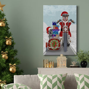 Christmas Mutts Christmas Chopper - Gallery Wrapped Canvas