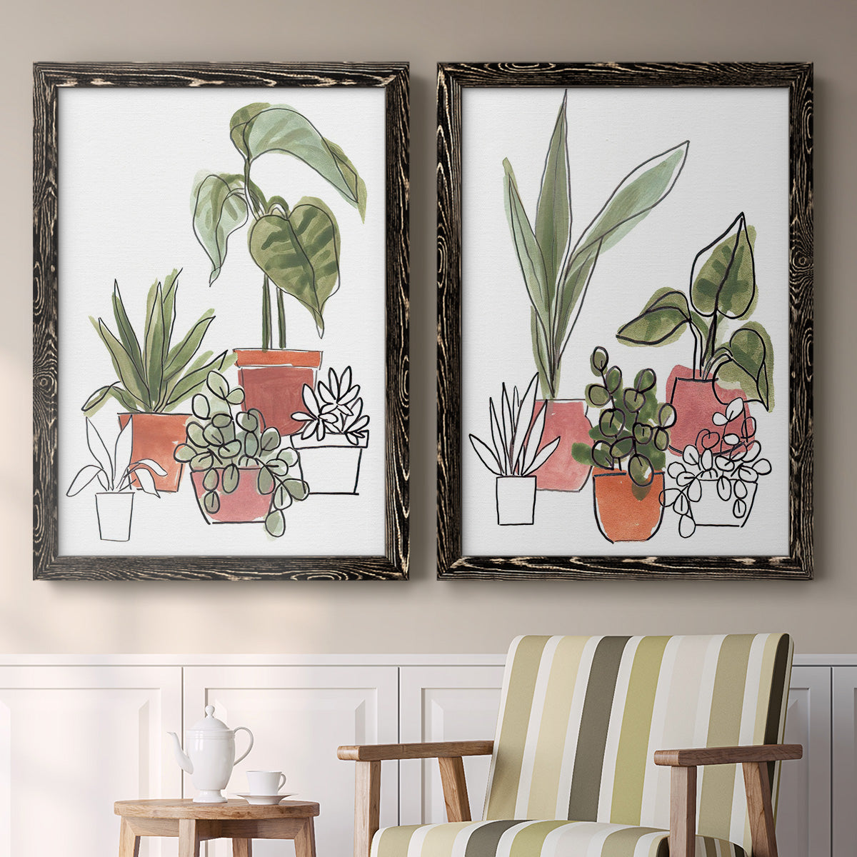 Home Grown I - Premium Framed Canvas 2 Piece Set - Ready to Hang