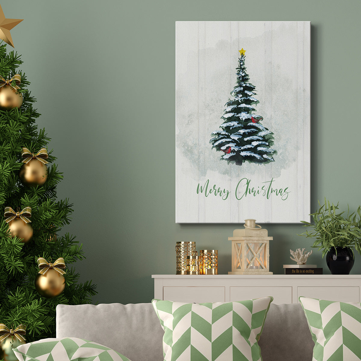 Winter Pine Christmas - Gallery Wrapped Canvas