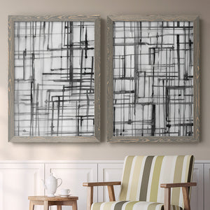Line Meditation I - Barnwood Framed Canvas Set