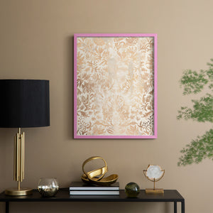 Walnut Damask I - Restickable Framed Art Print