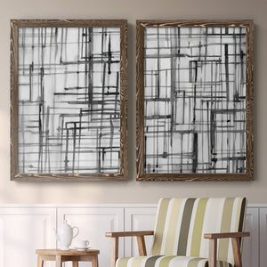 Line Meditation I - Barnwood Framed Canvas Set