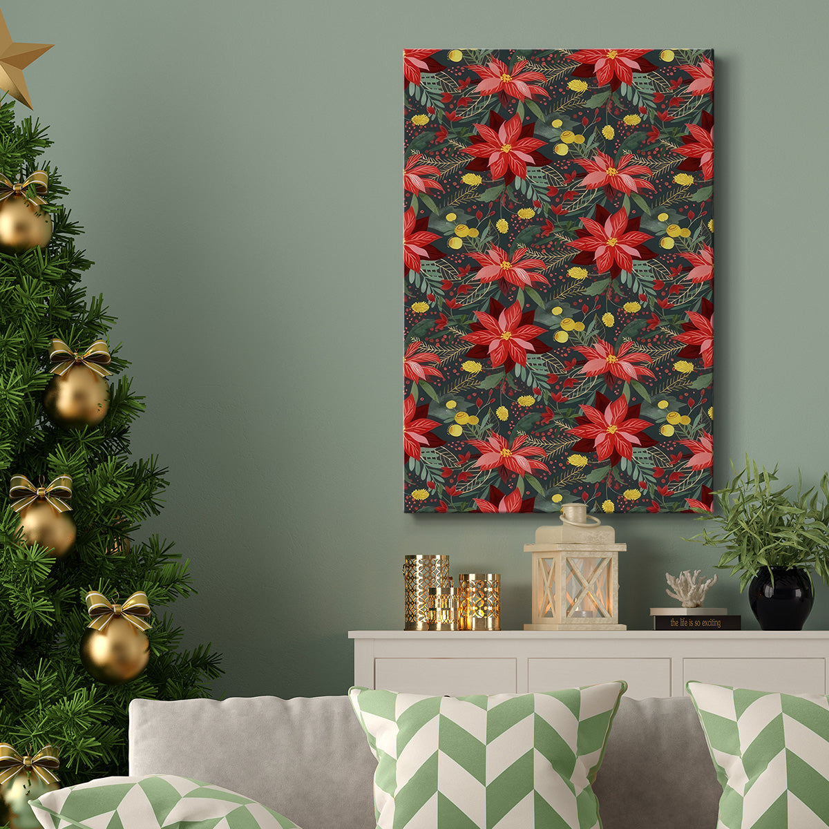 Bright Christmas Night Collection E - Gallery Wrapped Canvas