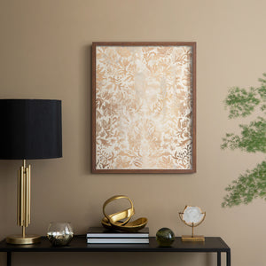 Walnut Damask I - Restickable Framed Art Print