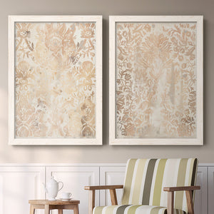 Walnut Damask III - Premium Framed Canvas 2 Piece Set - Ready to Hang