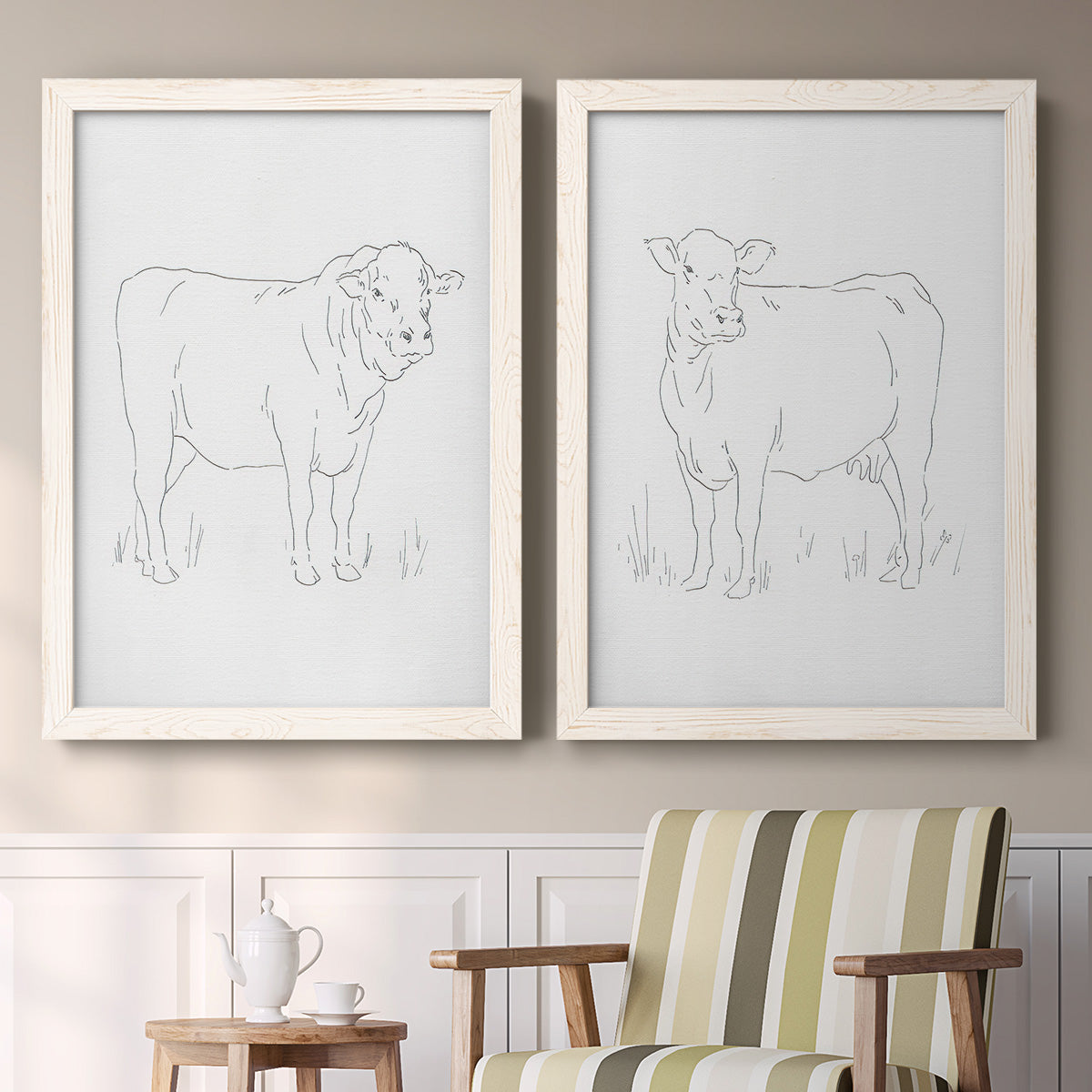 Limousin Cattle I - Barnwood Framed Canvas Set