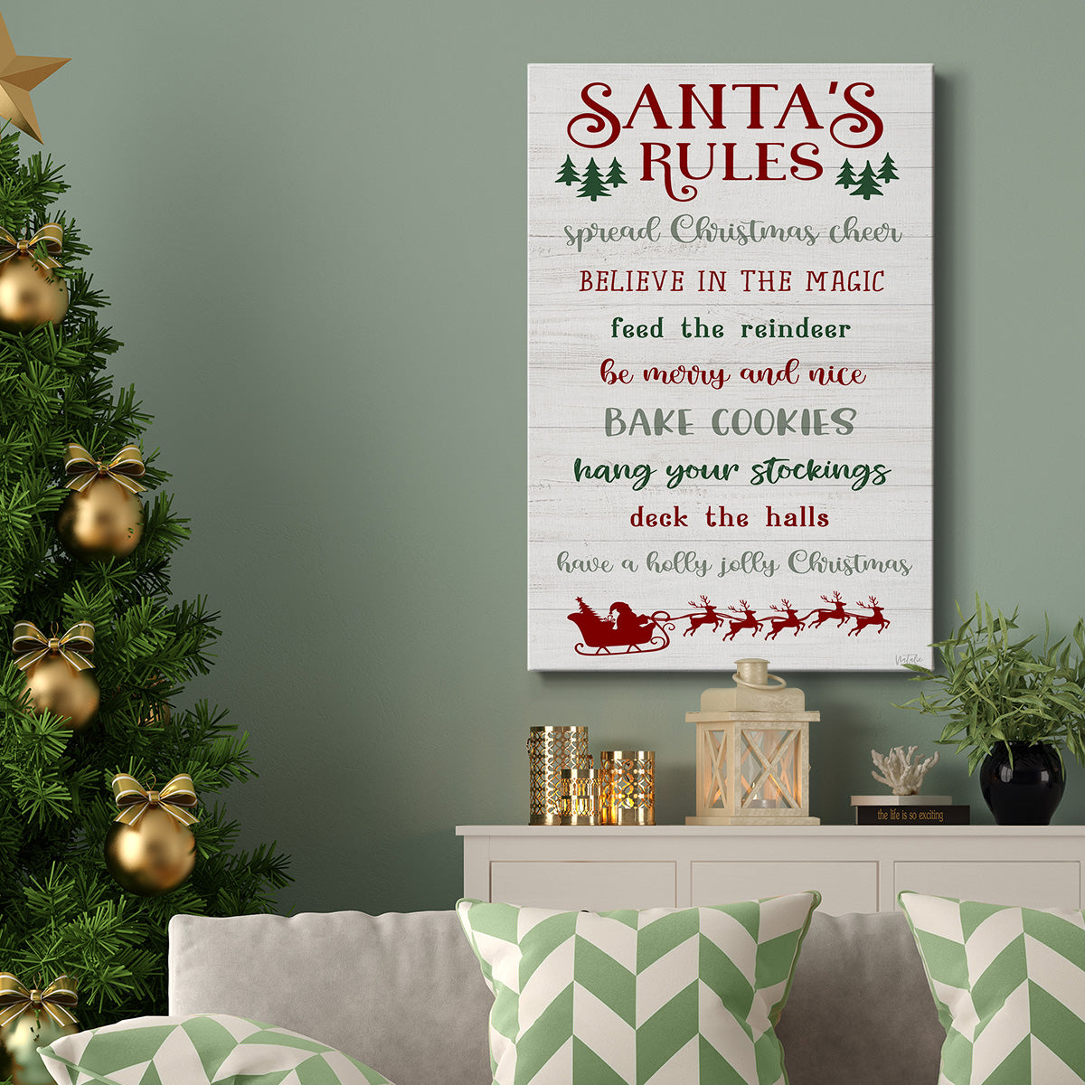 Santa's Rules - Gallery Wrapped Canvas