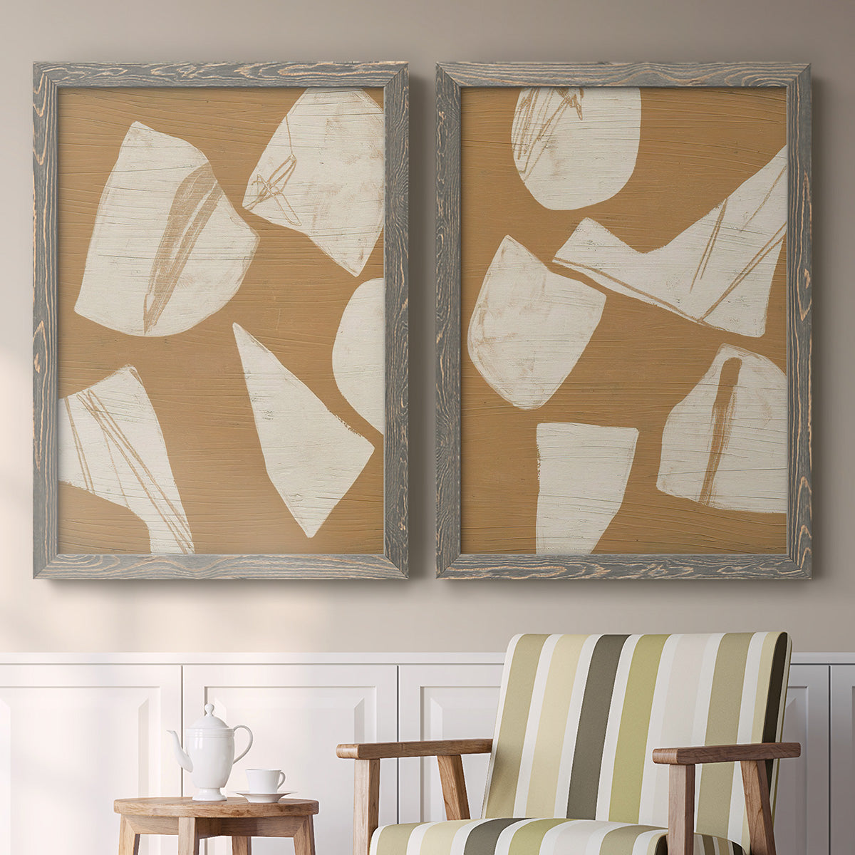 Piecemeal I - Premium Framed Canvas 2 Piece Set - Ready to Hang