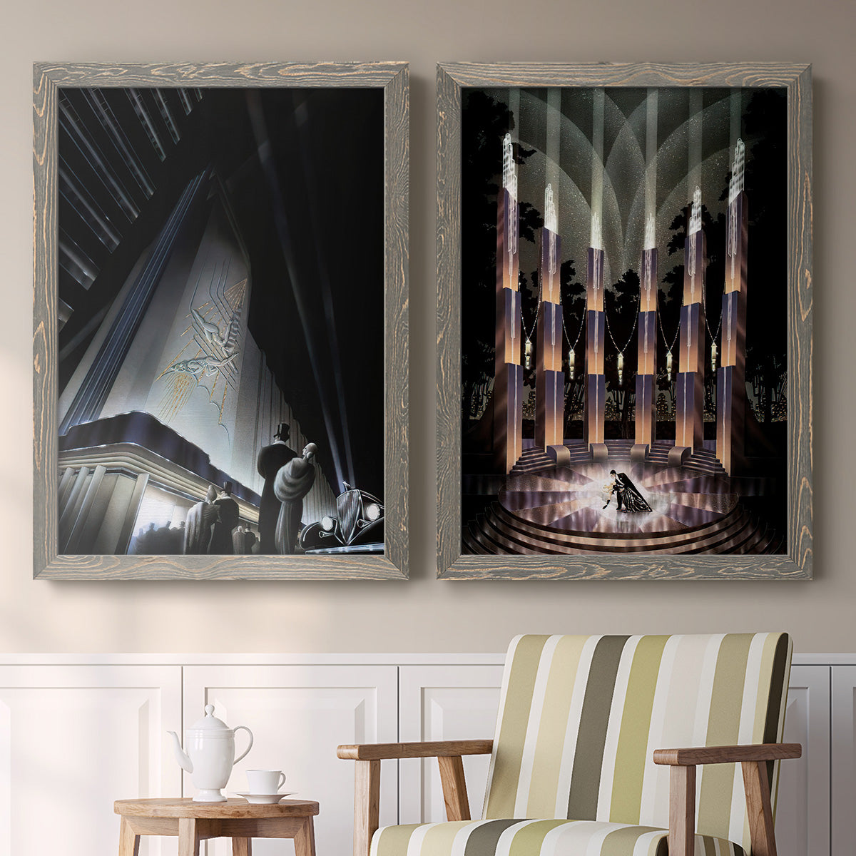 Nocturne - Premium Framed Canvas 2 Piece Set - Ready to Hang