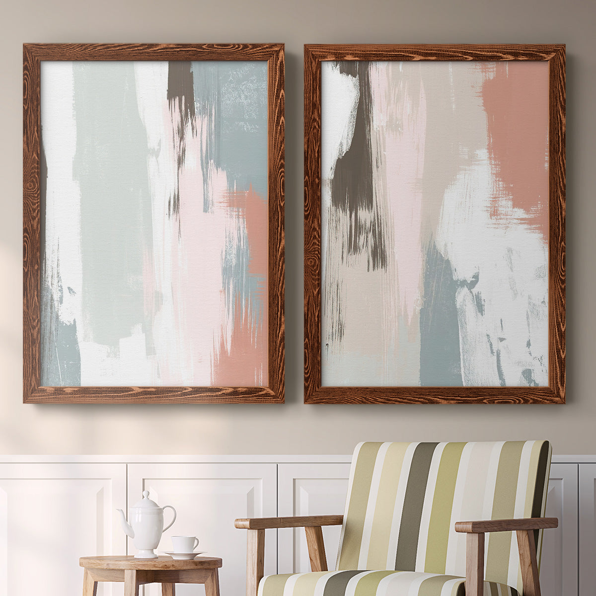 Sandstone Peel III - Premium Framed Canvas 2 Piece Set - Ready to Hang