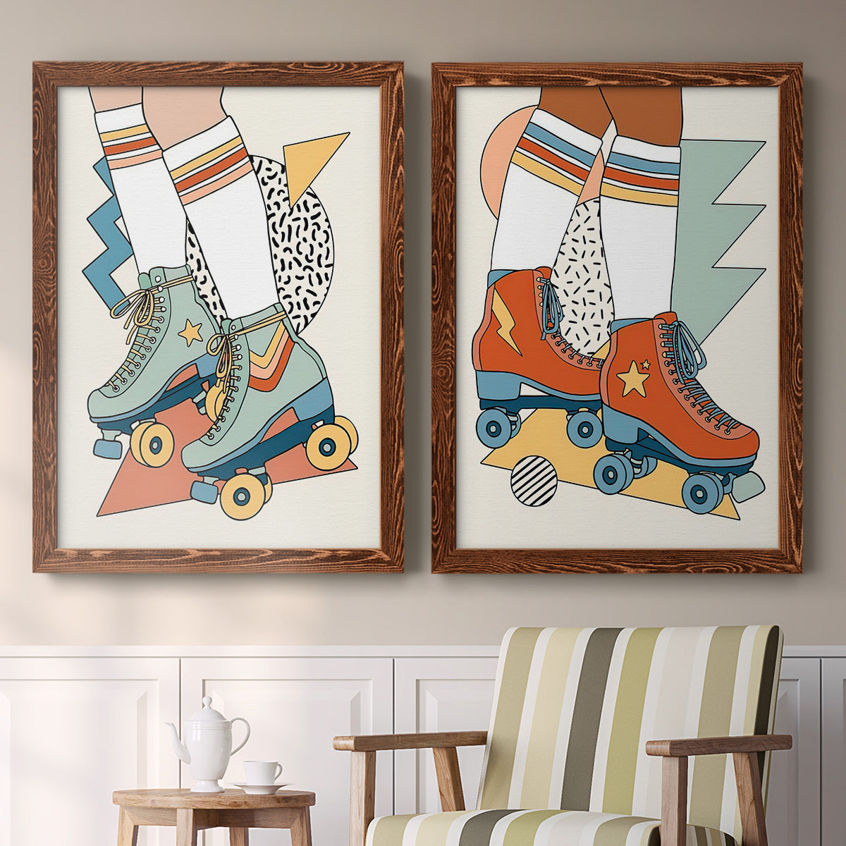 Let it Roll I - Premium Framed Canvas 2 Piece Set - Ready to Hang