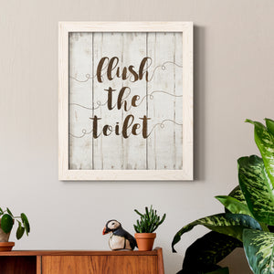 Flush The Toilet - Premium Canvas Framed in Barnwood - Ready to Hang