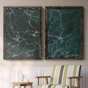 Jade Marble I - Barnwood Framed Canvas Set