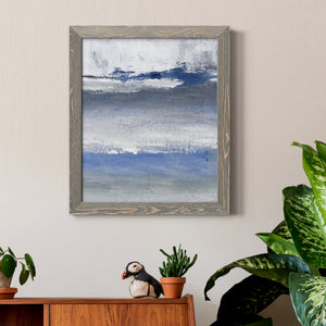 Soft Solace Indigo - Premium Canvas Framed in Barnwood - Ready to Hang