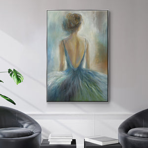 Lady in Blue Framed Premium Gallery Wrapped Canvas - Ready to Hang