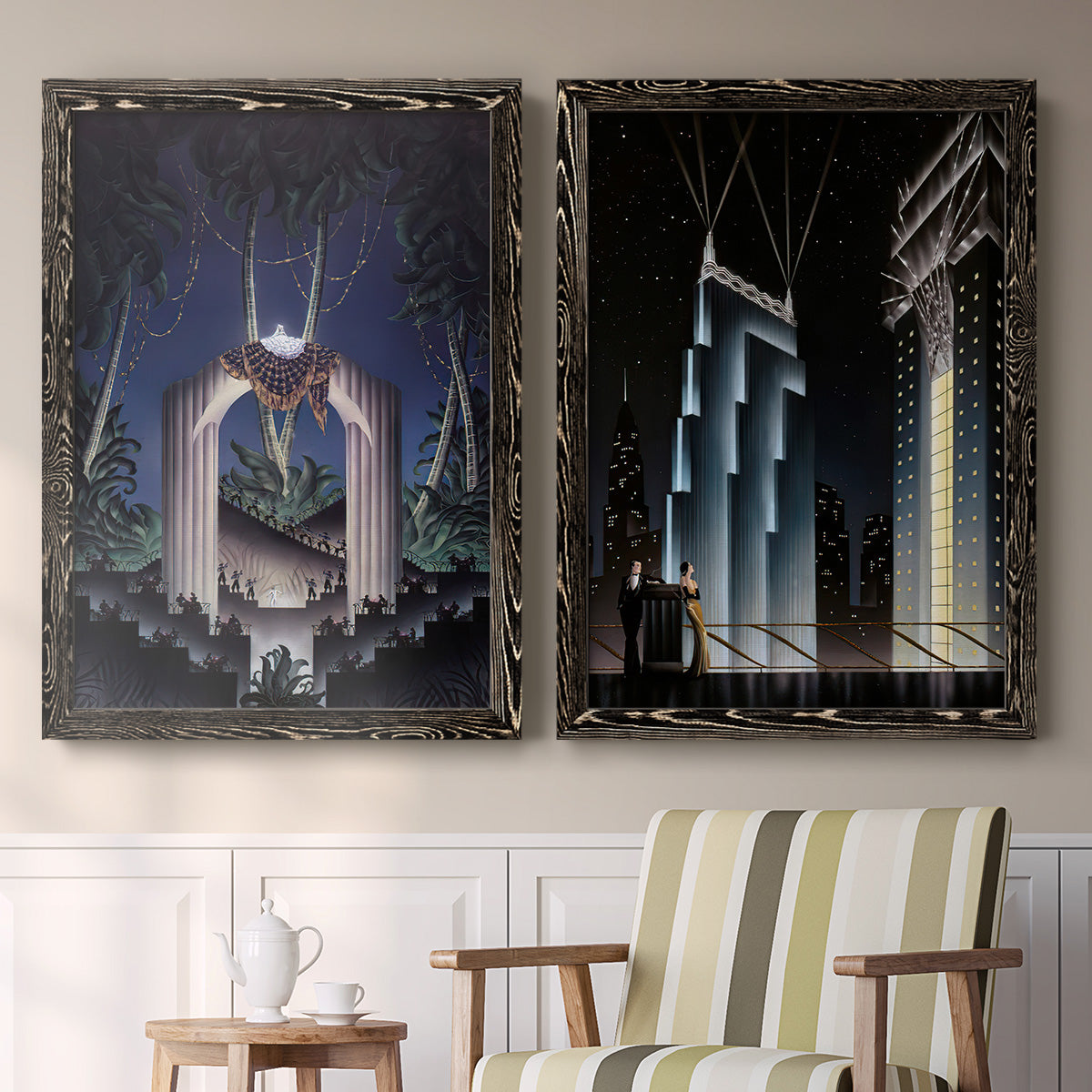 Deco Paradise - Premium Framed Canvas 2 Piece Set - Ready to Hang