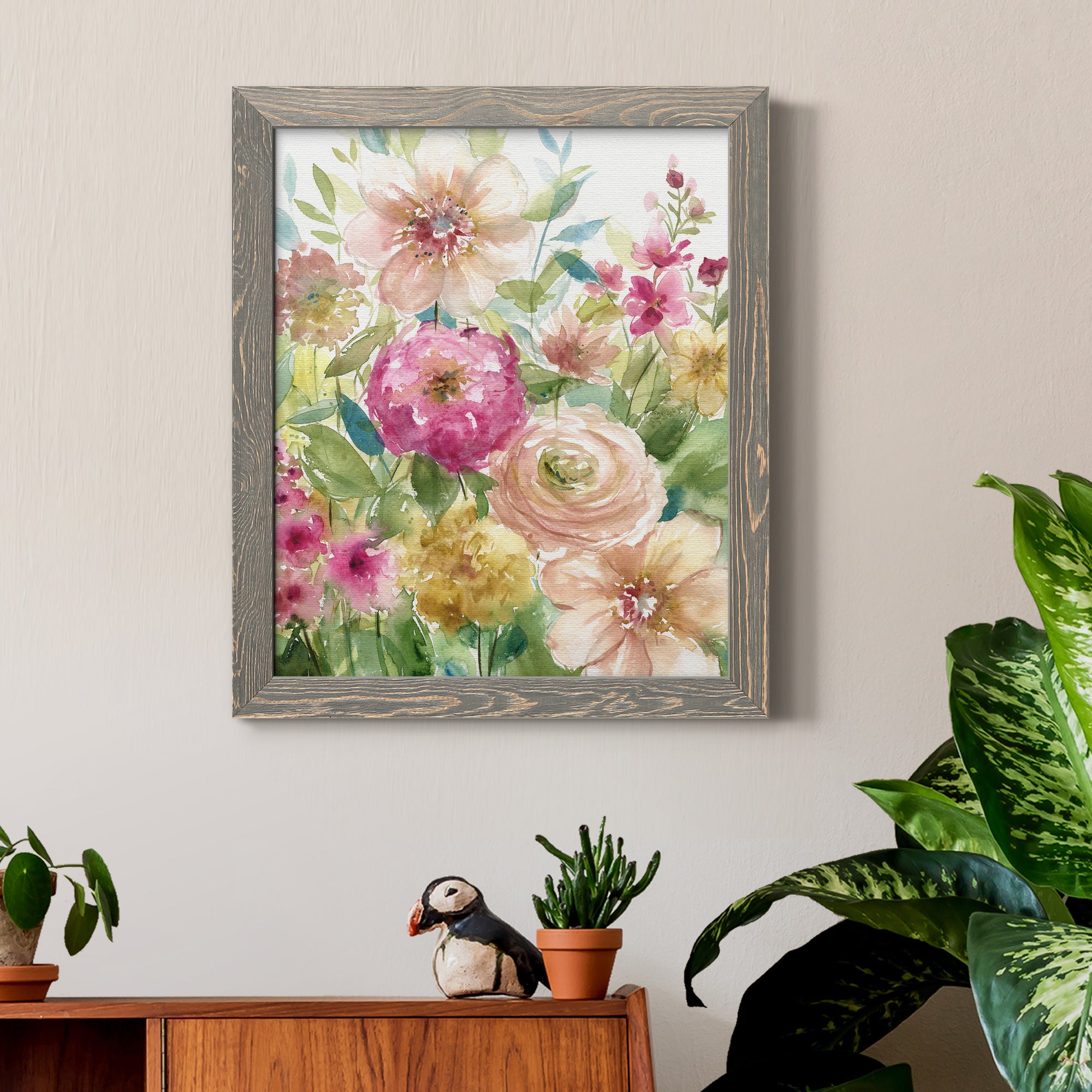 Jardin de Fleurs - Premium Canvas Framed in Barnwood - Ready to Hang
