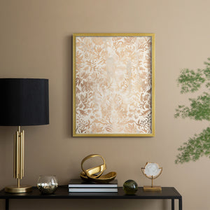 Walnut Damask I - Restickable Framed Art Print